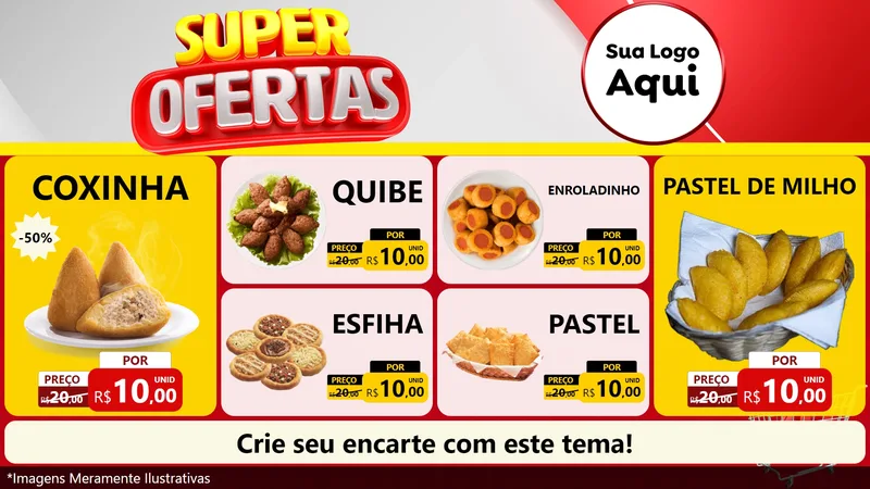 Modelo de TV para TV Horizontal com o tema Super Ofertas para Salgadaria