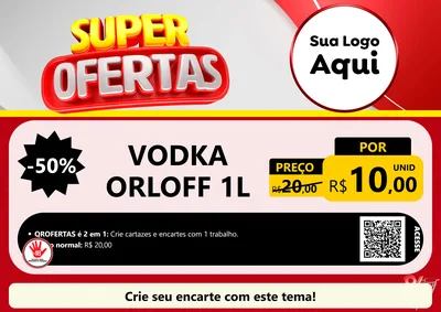 Modelo de Cartaz para Cartaz A4 Horizontal com o tema Super Ofertas para Distribuidora de bebidas