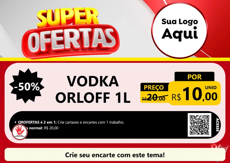 Modelo de Cartaz para Cartaz A4 Horizontal com o tema Super Ofertas para Distribuidora de bebidas