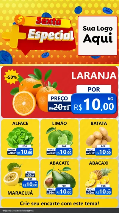Modelo de Rede Social para Stories com o tema Sexta Mais Especial para Hortifrúti