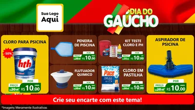 Modelo de TV para TV Horizontal com o tema Dia do Gaúcho para Produtos para Piscina