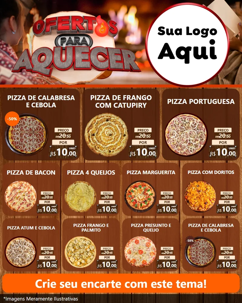 Modelo de Rede Social para Feed Instagram com o tema Ofertas Para Aquecer para Pizzaria
