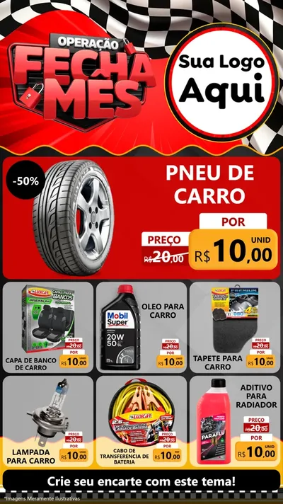 Modelo de Rede Social para Stories com o tema Operação Fecha Mês - Auto Moto para Auto peças