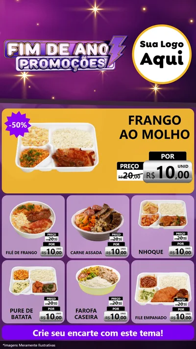 Modelo de Rede Social para Stories com o tema Fim de Ano Promoções para Restaurante