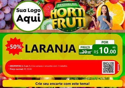 Modelo de Cartaz para Cartaz A4 Horizontal com o tema Festival do Hortifrúti para Hortifrúti