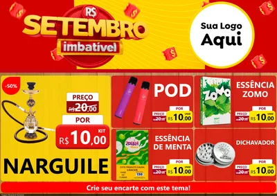 Modelo de Encarte para Encarte A4 Horizontal com o tema Setembro Imbatível para Tabacaria