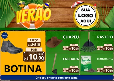 Modelo de Encarte para Encarte A4 Horizontal com o tema Verão para Agropecuária