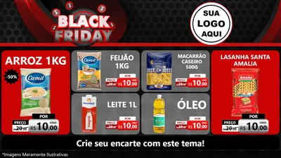 Modelo de TV para TV Horizontal com o tema Black Friday para Supermercado