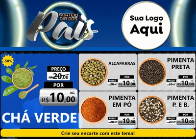Modelo de Encarte para Encarte A4 Horizontal com o tema Sorteio Dia Dos Pais para Produtos Naturais