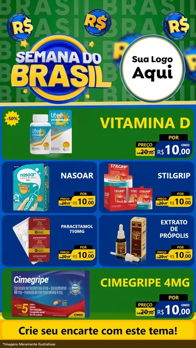 Modelo de TV para TV Vertical com o tema Semana Do Brasil para Farmácia