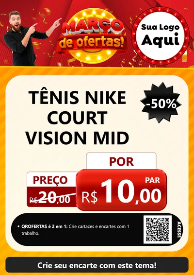 Modelo de Cartaz para Cartaz A4 Vertical com o tema Março de Ofertas! para Calçados
