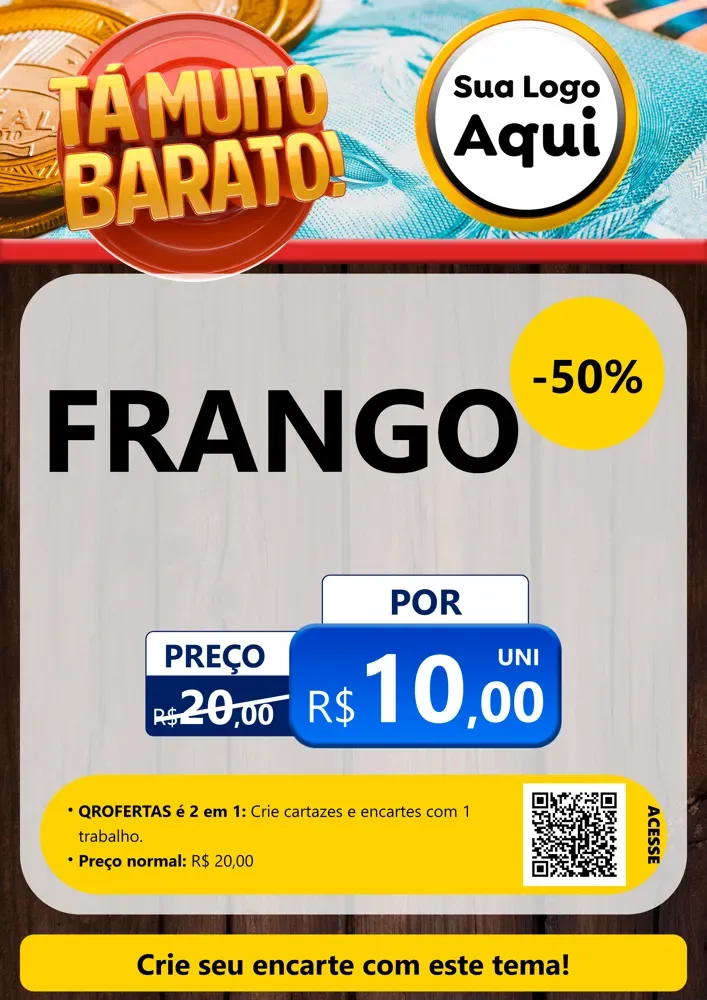 Modelo de Cartaz para Cartaz A4 Vertical com o tema Está Muito Barato para Assados