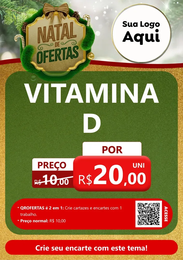 Modelo de Cartaz para Cartaz A4 Vertical com o tema Ofertas de Natal para Farmácia