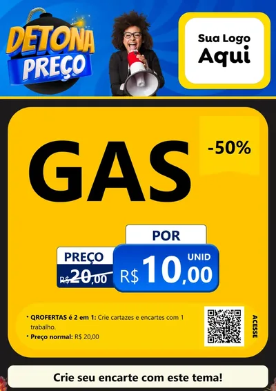 Modelo de Cartaz para Cartaz A4 Vertical com o tema Detona Preços para Água e gás