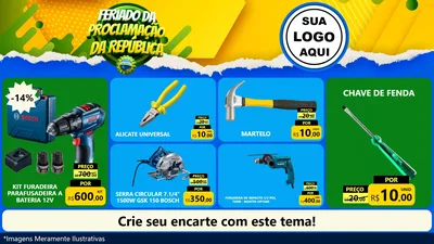 Modelo de TV para TV Horizontal com o tema Feriado da Proclamação da República para Maquinas e Ferramentas