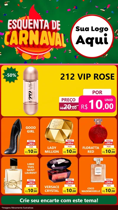 Modelo de Rede Social para Stories com o tema Esquenta de Carnaval para Perfumes