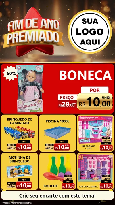 Modelo de Rede Social para Stories com o tema Fim de Ano Premiado para Brinquedos