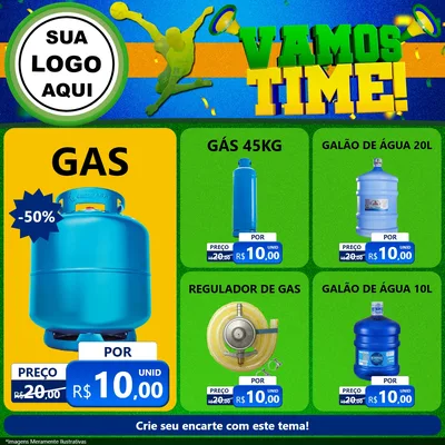 Modelo de Rede Social para Feed Facebook com o tema Vamos Time! para Água e gás