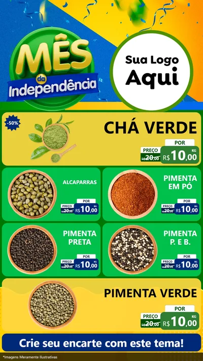 Modelo de TV para TV Vertical com o tema Mês da Independência para Produtos Naturais