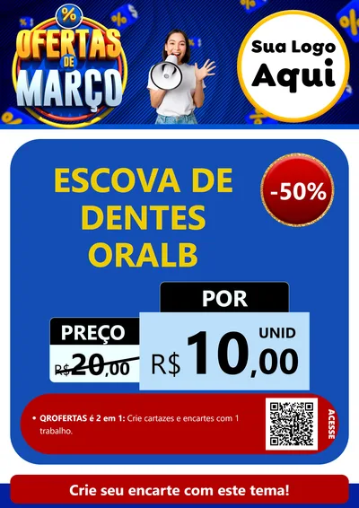 Modelo de Cartaz para Cartaz A4 Vertical com o tema Ofertas de Março para Higiene Pessoal