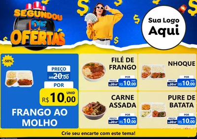 Modelo de Encarte para Encarte A4 Horizontal com o tema Segundou de Ofertas para Restaurante