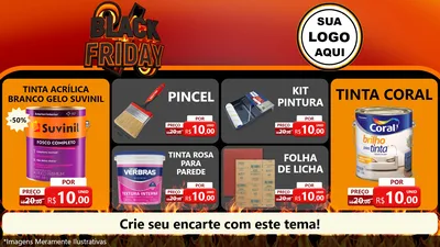Modelo de TV para TV Horizontal com o tema Black Friday para Tintas e Ferramentas