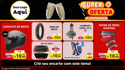 Modelo de TV para TV Horizontal com o tema Super Oferta Fim de Ano para Moto peças