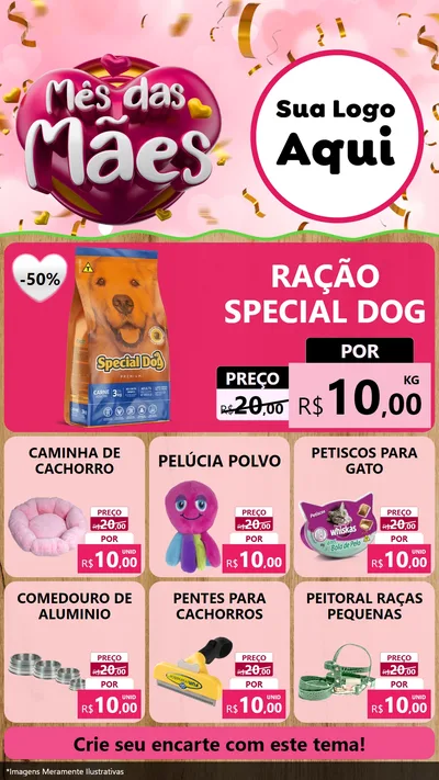 Modelo de Rede Social para Stories com o tema Mês das Mães para Pet Shop