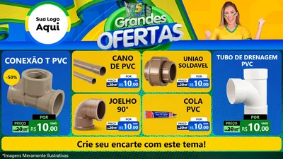 Modelo de TV para TV Horizontal com o tema Grandes Ofertas para Tubos e conexões