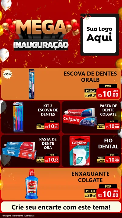 Modelo de TV para TV Vertical com o tema Mega Inauguração para Higiene Pessoal