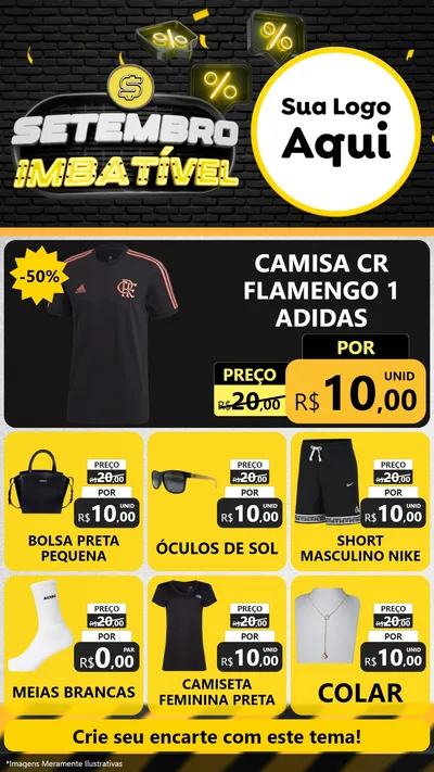 Modelo de Rede Social para Stories com o tema Setembro Imbatível para Roupas e acessórios