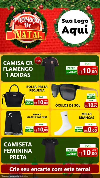 Modelo de TV para TV Vertical com o tema Promoção de Natal para Roupas e acessórios
