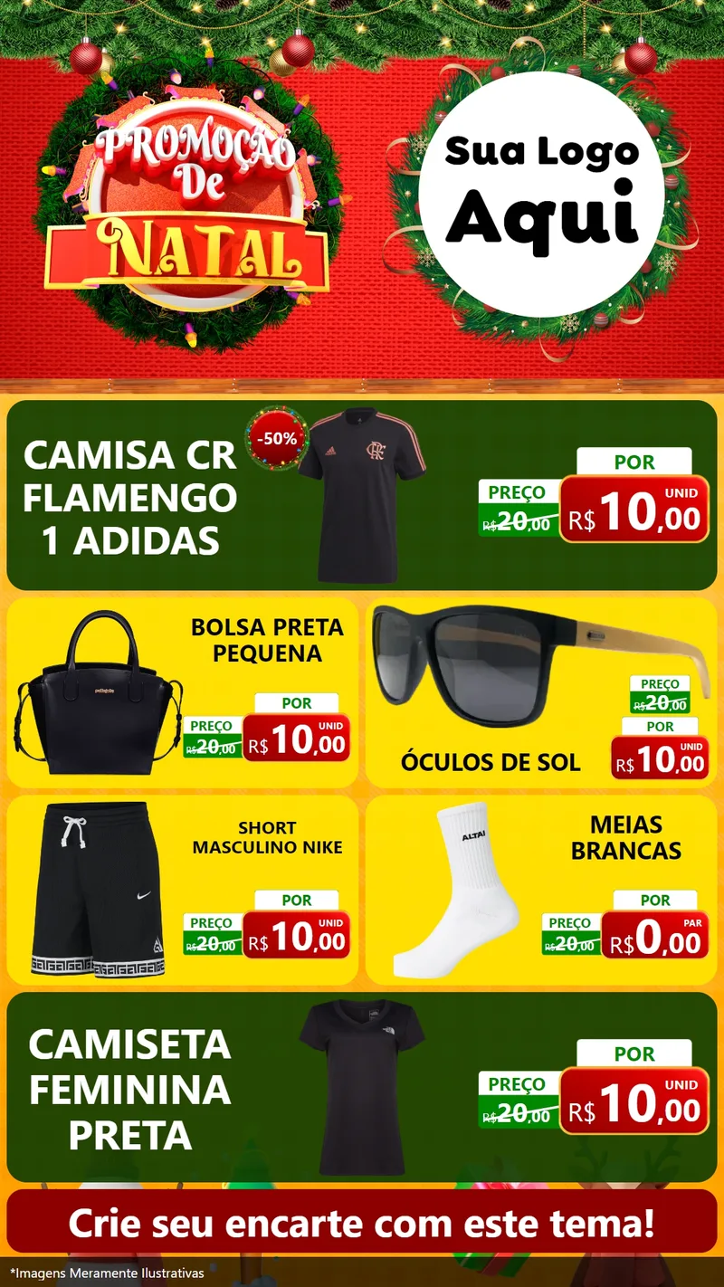 Modelo de TV para TV Vertical com o tema Promoção de Natal para Roupas e acessórios