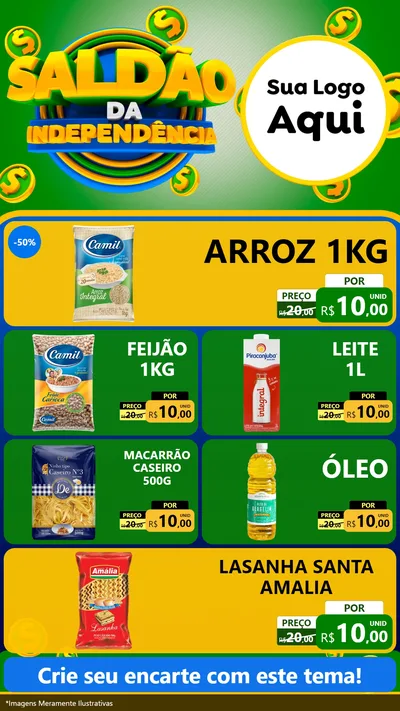 Modelo de TV para TV Vertical com o tema Saldão da Indepêndencia para Supermercado