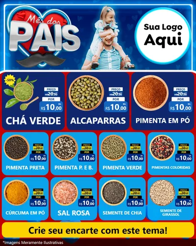 Modelo de Rede Social para Feed Instagram com o tema Mês Dos Pais para Produtos Naturais