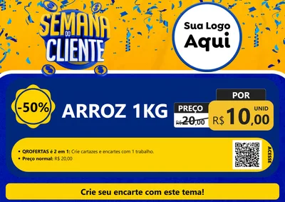 Modelo de Cartaz para Cartaz A4 Horizontal com o tema Semana do Cliente para Supermercado