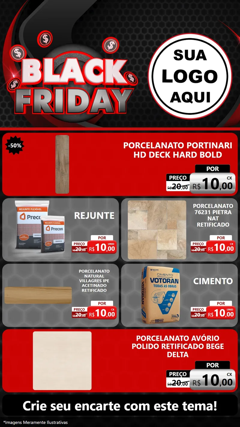 Modelo de TV para TV Vertical com o tema Black Friday para Pisos e revestimentos