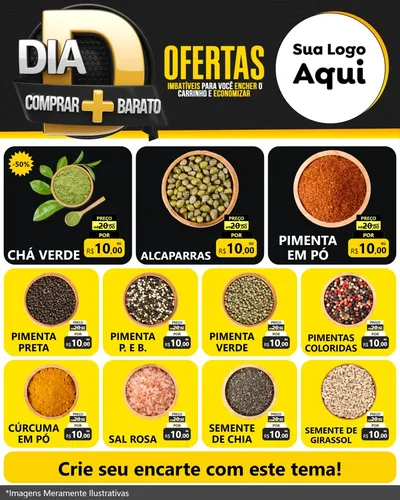 Modelo de Rede Social para Feed Instagram com o tema Dia D Mais Economia para Produtos Naturais
