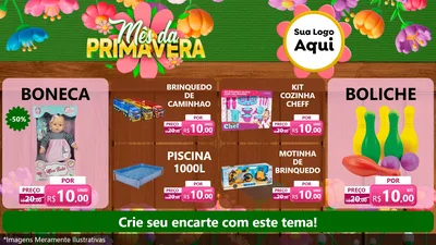 Modelo de TV para TV Horizontal com o tema Mês da Primavera para Brinquedos