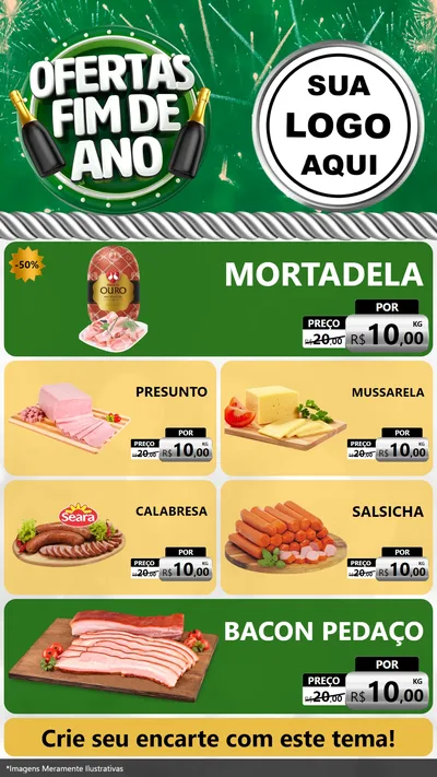 Modelo de TV para TV Vertical com o tema Ofertas Fim de Ano para Frios e Laticínios