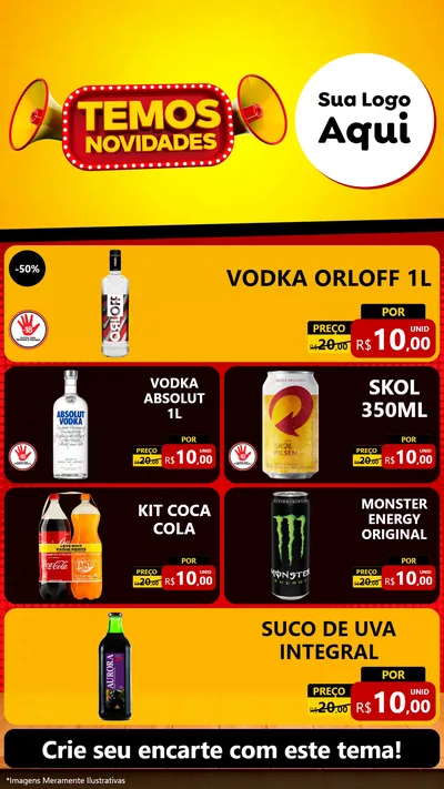 Modelo de TV para TV Vertical com o tema Temos Novidades para Distribuidora de bebidas