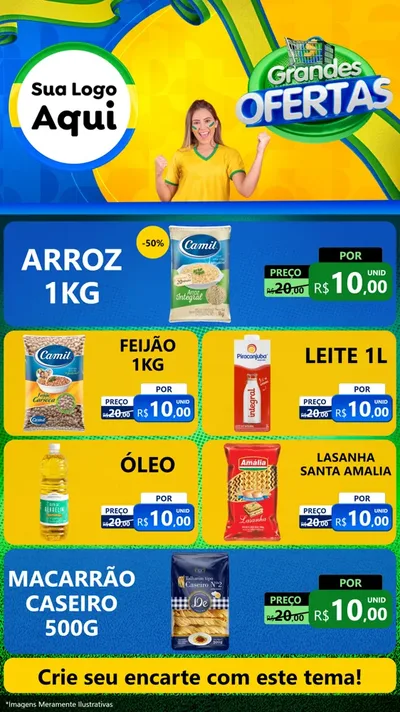 Modelo de TV para TV Vertical com o tema Grandes Ofertas para Supermercado