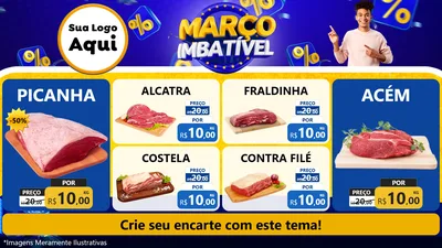 Modelo de TV para TV Horizontal com o tema Março Imbatível para Açougue