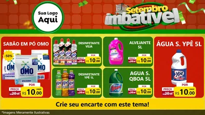 Modelo de TV para TV Horizontal com o tema Setembro Imbatível para Produtos de Limpeza