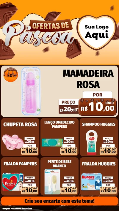 Modelo de Rede Social para Stories com o tema Ofertas de Páscoa para Bebês