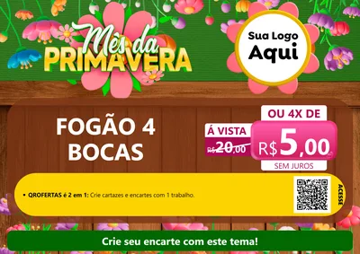 Modelo de Cartaz para Cartaz A4 Horizontal com o tema Mês da Primavera para Móveis e Eletro