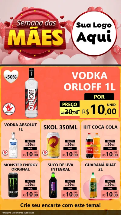 Modelo de Rede Social para Stories com o tema Semana das Mães para Distribuidora de bebidas
