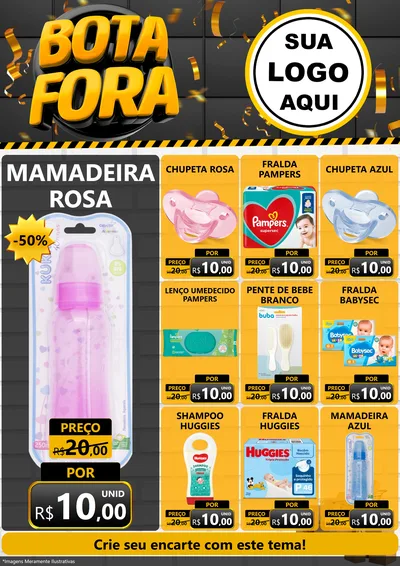 Modelo de Encarte para Encarte A4 Vertical com o tema Bota Fora para Bebês