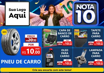 Modelo de Encarte para Encarte A4 Horizontal com o tema Nota 10 para Auto peças