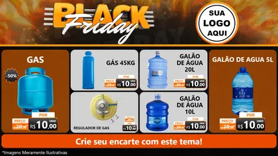 Modelo de TV para TV Horizontal com o tema Black Friday para Água e gás